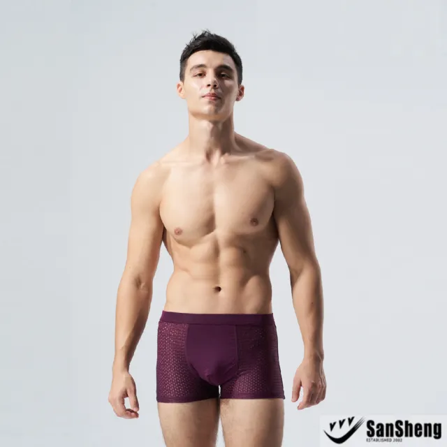 【SanSheng 三勝】12件組專利天然植蠶彈力透氣涼感平口褲(透氣布料 舒適親膚)