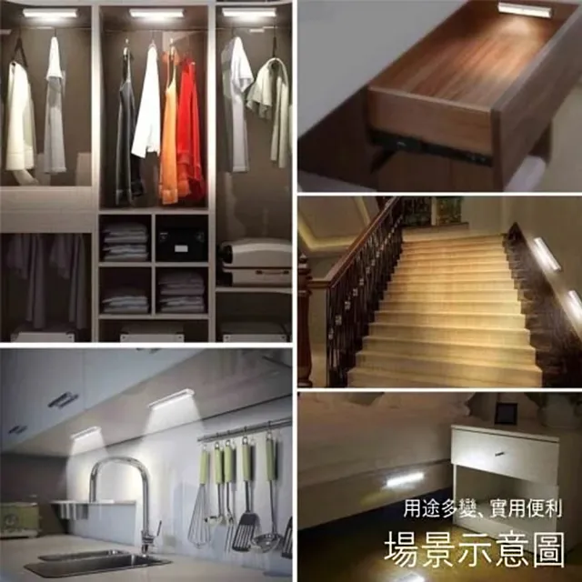 【JOYA LED】LED 智能感應 磁吸式燈條 USB充電款(感應物體移動而亮燈)