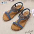 【J&H collection】時尚潮流鬆緊帶輕便舒適涼鞋(現+預  杏色 / 藍色 / 棕色)