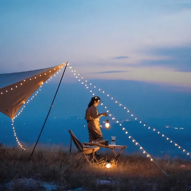 【Chill Outdoor】G50 露營氣氛圓球燈條 6公尺40顆(燈條 露營燈條 LED燈 聖誕燈 防水燈條 氣氛燈 裝飾燈)