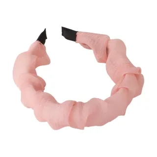 【MISA】皺褶髮箍/甜美馬卡龍色系泡泡紗皺褶造型髮箍 髮圈(6色任選)