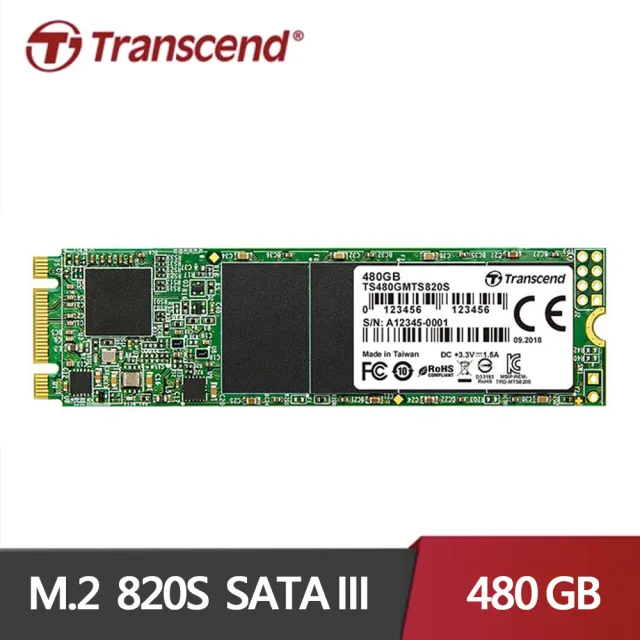 【Transcend 創見】480GB M.2 SSD(SATA III  MTS820S)