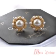 【MISS KOREA】韓國設計925銀針浪漫花型珍珠耳環(925銀針耳環 花型耳環 珍珠耳環)