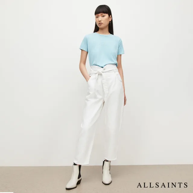 【ALLSAINTS】MIC 輕柔舒適純棉LOGO短袖T恤-淺藍 WM136W(常規版型)