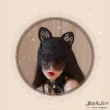 【愛衣朵拉】貓耳朵黑色睫毛蕾絲面紗 貓女郎髮箍頭飾面具(變妝派對化妝舞會驚喜禮物)