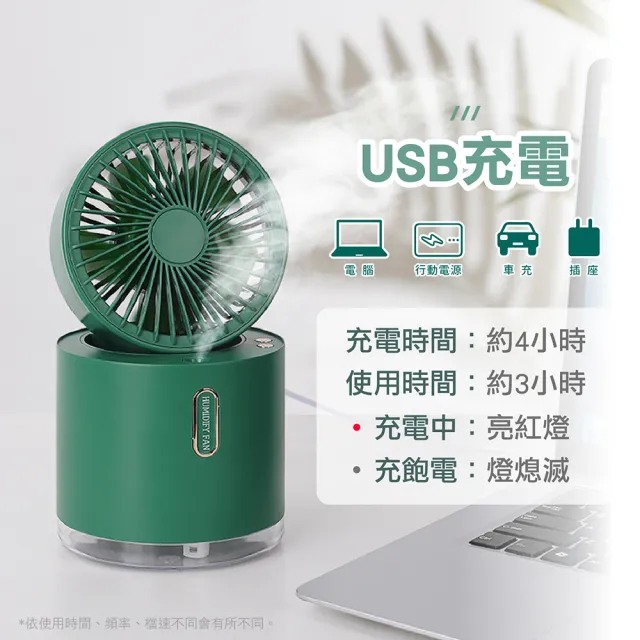 【Jo Go Wu】USB桌上型擺頭加濕水冷風扇(電風扇/擴香機/小夜燈/手持風扇/桌上型風扇/香氛機)