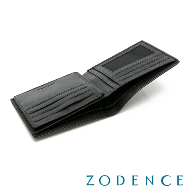 【ZODENCE 佐登司】SLEEK進口牛皮7卡短夾(黑)