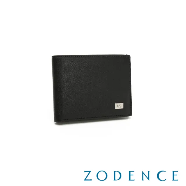 【ZODENCE 佐登司】SLEEK進口牛皮零錢袋11卡短夾(黑)