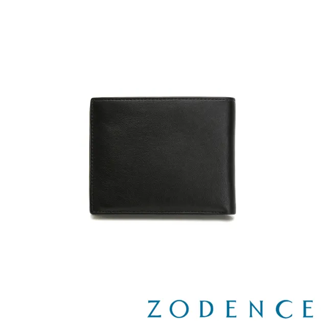【ZODENCE 佐登司】SLEEK進口牛皮零錢袋11卡短夾(黑)
