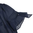 【ILEY 伊蕾】高雅花卉刺繡假兩件拼接雪紡上衣(深藍色；M-2L；1222031124)