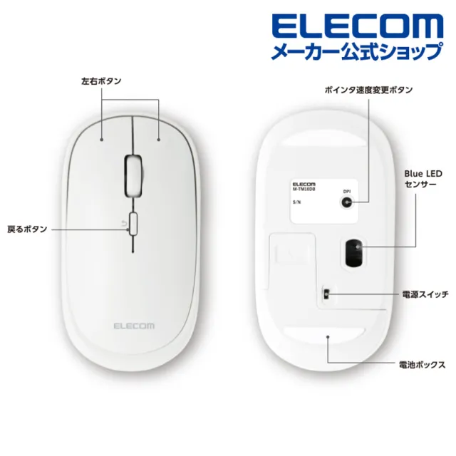 【ELECOM】攜帶型靜音無線滑鼠附皮袋(紅)