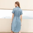 【OUWEY 歐薇】萊賽爾牛仔排釦造型連身洋裝(藍色；S-L；3222328726)