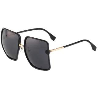 【FENDI 芬迪】大方框 太陽眼鏡 FF0427FS(黑色)
