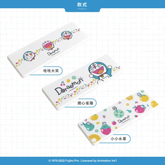 【收納王妃】Doraemon 哆啦A夢  水果系列 硬式珪藻土 洗漱墊 杯墊 牙刷架 瀝水 吸水(尺寸:24X8X0.9CM)