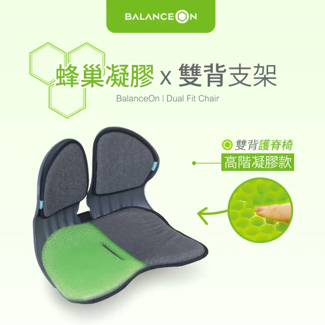 【台隆手創館】BalanceOn蜂巢凝膠雙背護脊椅/坐墊(護脊坐墊)