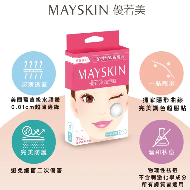 【MAYSKIN優若美】隱形痘痘貼組合勻透型5盒(60入/盒)