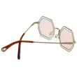 【Chloe’ 蔻依】造型太陽眼鏡 復古小框 CE146S(琥珀配金)