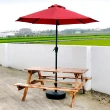 【LOGIS】四尺原木庭園桌椅含傘組(啤酒桌 戶外桌椅 烤肉桌 BBQ 露營桌)