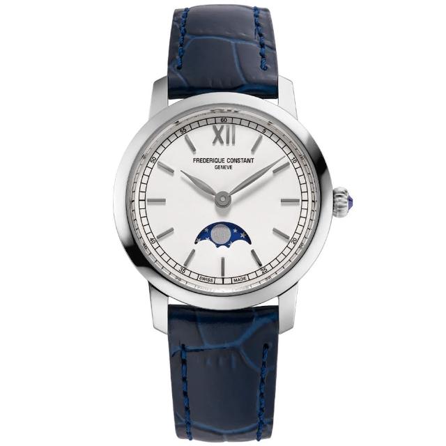 【CONSTANT 康斯登】Slimline Ladies 月相石英女錶(FC-206SW1S6)