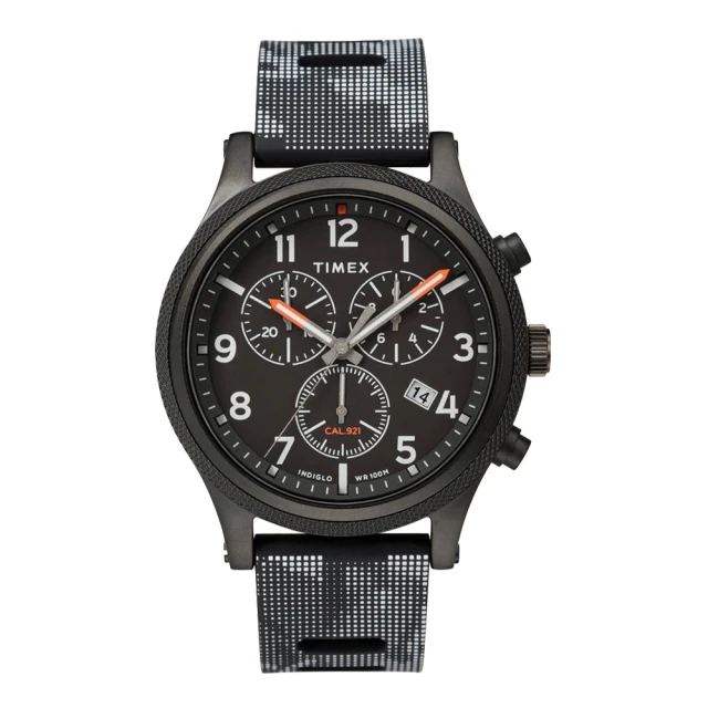 【TIMEX】奇幻迷航三眼計時腕錶-黑X迷彩灰(TW2T33100)