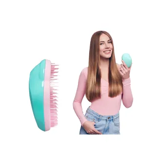 【TANGLE TEEZER 提碁】英倫時尚梳-土耳其藍粉(護髮梳/順髮梳/濕髮梳/抗糾結/抗毛躁/王妃梳)