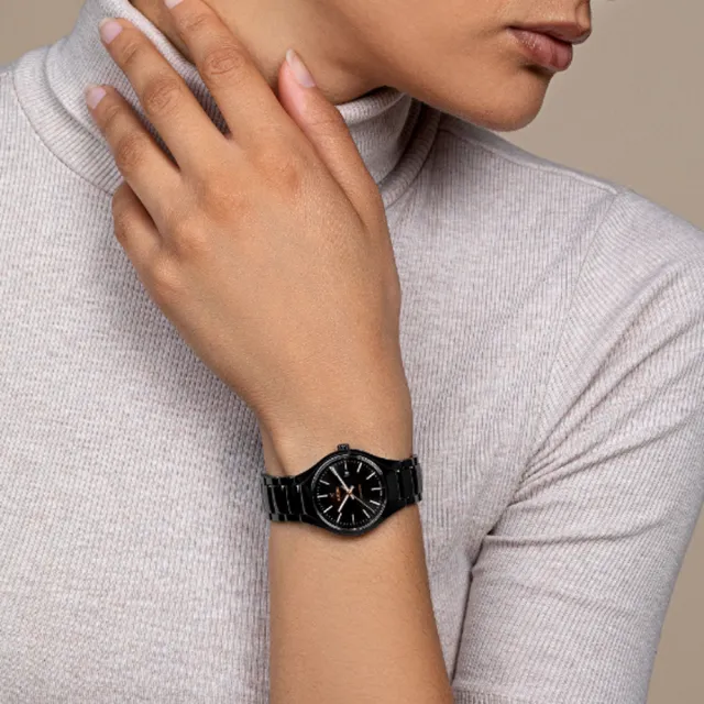 【Rado 雷達表】True真我系列 高科技陶瓷淑女機械腕錶-黑30mmR05(R27242162)