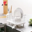 【日本RISU】小型杯盤碗碟瀝水籃-附筷筒-2色可選(導流瀝水架 碗碟收納架 杯架 餐具架 廚房收納)