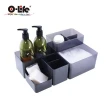【O-Life】堆疊式整理收納盒-5入組-B-013(收納盒 辦公用品 收納櫃 抽屜櫃)
