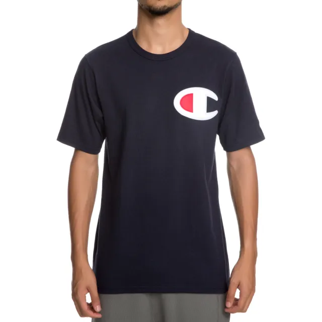 【Champion】大C LOGO貼布重磅純棉短袖T恤(上衣)