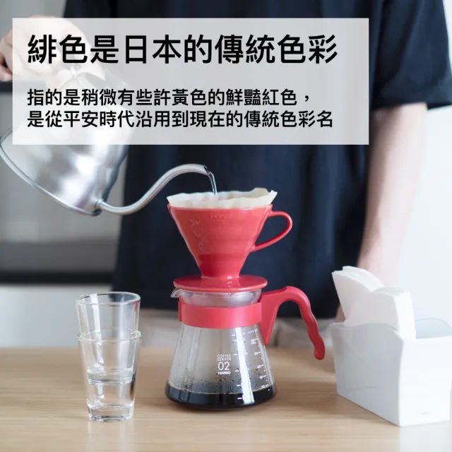 【HARIO官方直營】V60緋紅色02濾杯 1-4人分 VDC-02-RR-EX(MOMO限定款)