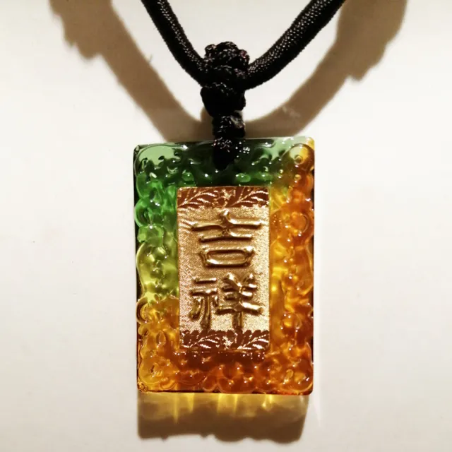 【開元琉璃】琉璃飾金項鍊禮物(吉祥)