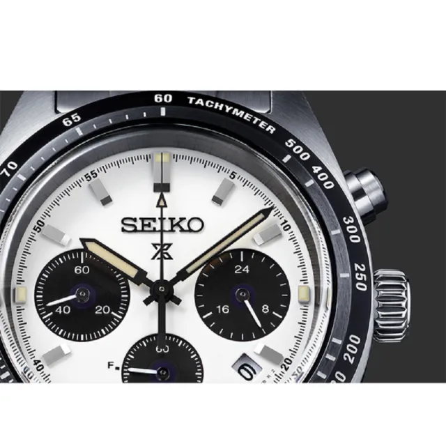 SEIKO 精工】PROSPEX SPEEDTIMER熊貓太陽能三眼計時腕錶/(V192-0AF0S