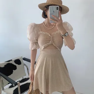 【La Morongo 樂木嚴選】韓國INS風度假泳裝(泳裝 泡湯 泳衣 夏天 海邊 韓國)