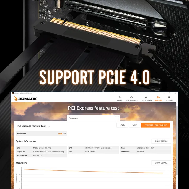 【EZDIY-FAB】垂直PCIe 4.0 GPU顯卡支架 帶PCIe 4.0X16 Gen4 17cm排線(4.0顯卡支架)