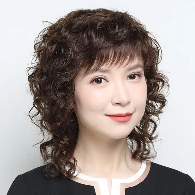 【米蘭精品】現貨+預購 女假髮整頂真髮透氣假髮片輕量假髮免打理隱形增髮整頂假髮(長髮及肩捲髮3色74cl1)