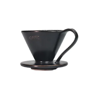 【CAFEC】三洋 花瓣濾杯 錐形 V02 黑色(手沖咖啡 陶瓷濾杯 2-4人份 有田燒 日本製)