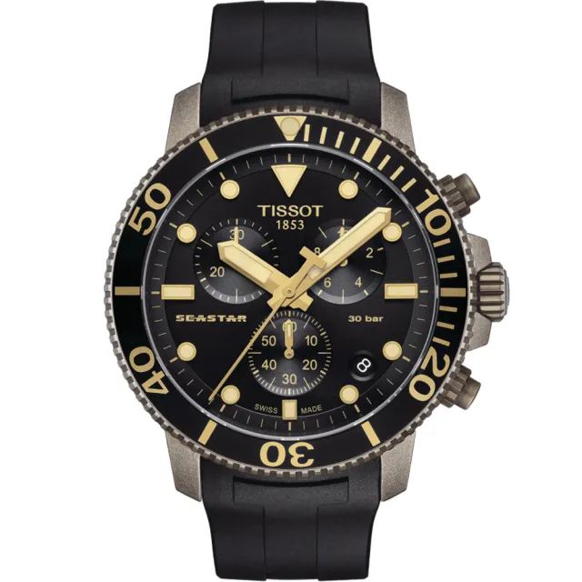 【TISSOT 天梭 官方授權】Seastar 海星300米潛水錶 男錶 手錶_爸爸節 七夕 情人節 禮物(T1204173705101)