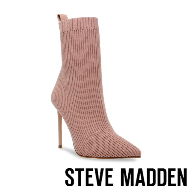 steve madden VOUCH 織布尖頭細跟襪套靴(粉色)