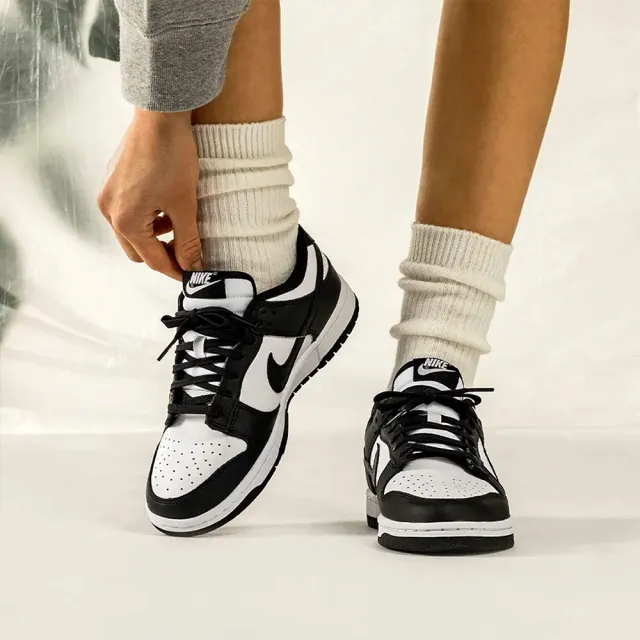 【NIKE 耐吉】Nike Dunk Low WHITE BLACK 黑白 熊貓 大童 休閒鞋 CW1590-100