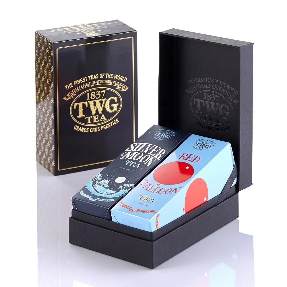 【TWG Tea】時尚茶罐雙入禮盒組 乘風高翔100g+銀月綠茶100g(南非國寶茶+綠茶)