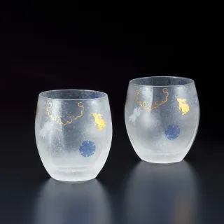 【ADERIA】日本雪兔對杯 345ml 2入禮盒組 玻璃杯 威士忌杯(威士忌杯 玻璃杯)