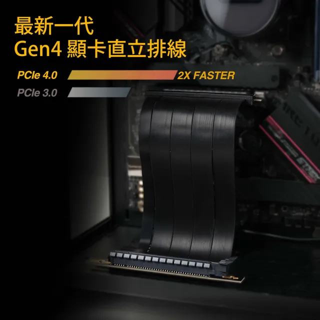 【EZDIY-FAB】PCIE Gen4 16x材質柔軟 超高速 4.0單排延長排線-20cm 90度(4.0顯卡延長線)