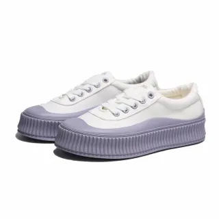 【KANGOL】帆布鞋 餅乾鞋 白紫 糖果 厚底 增高鞋 女(6252160105)