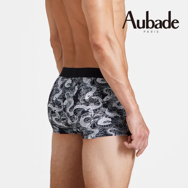 【Aubade】短版頂級莫代爾棉 彈性四角男褲 平口褲(蛇與花-2211)
