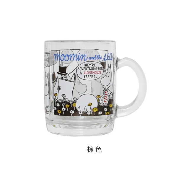 【MOOMIN】嚕嚕米漫畫風日本製玻璃馬克杯200ml(平輸品)