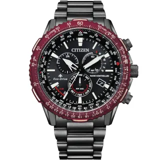 【CITIZEN 星辰】PROMASTER 光動能電波萬年曆200米潛水三眼計時錶 男錶 畢業 禮物(CB5009-55E)