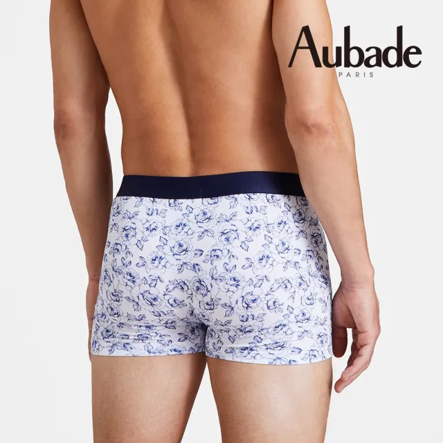 【Aubade】長版頂級莫代爾棉 彈性四角男褲 平口褲(花語-2211)