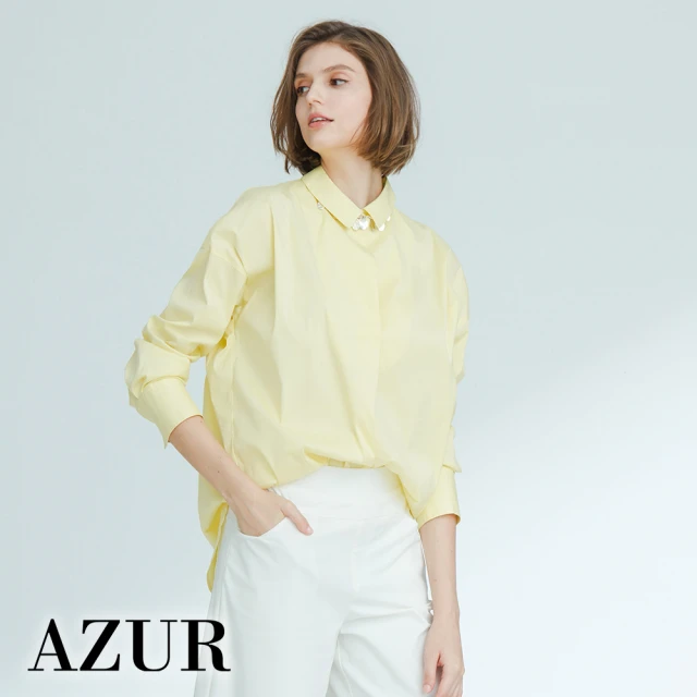 AZUR 清新寬版休閒質感襯衫-2色