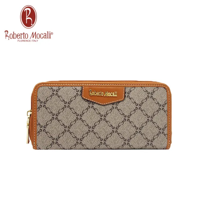 【Roberto Mocali】雙11 方格10卡拉鍊長夾(RM-89825)