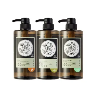 【tsaio 上山採藥】3入組-男性系列洗沐600ml(野薄荷頭皮洗髮&沐浴露+咖啡因養髮洗髮露/贈野薄荷洗顏乳)